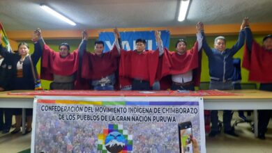 Comich apoya a Yaku Pérez./Foto: Selena Trujillo 2023.