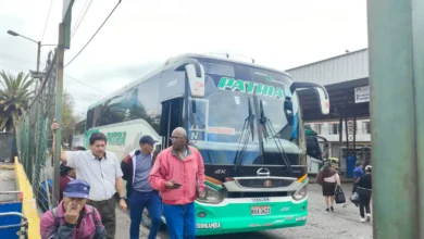 El viaje a la Costa, un viaje de la Coop. Patria llegó a las 09:35h desde Guayaquil, salió a las 03:30h.