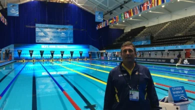 Deportistas participan en evento de natación en Riobamba