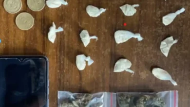 Drogas incautadas a joven por la Policía Nacional.