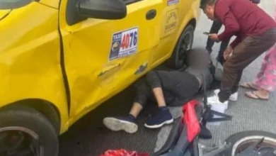 Choque entre motociclista y un taxi dejó un muerto