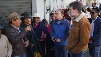 Evaristo Torres junto al precandidato a la presidencia, Francesco Tabacchi, durante su visita a Riobamba.