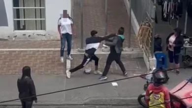 Pelea en el sector de la Plaza de las Gallinas.