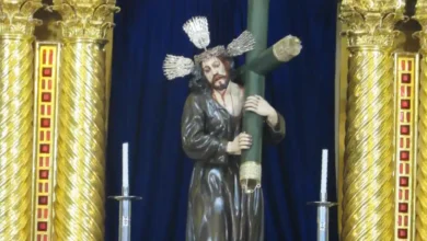 Imagen de Jesús del Gran Poder venerado en la iglesia de Loma de Quito