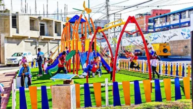 Mantenimiento de juegos biosaludables en parques de Ambato.