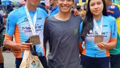 Ciclistas de Tungurahua en el podio nacional.