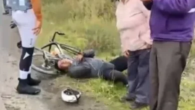 Latacunga: volqueta atropelló a ciclista afectando su columna