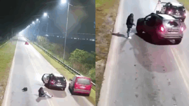 Mujer se lanza de carro tras notar desvío sospechoso de ruta