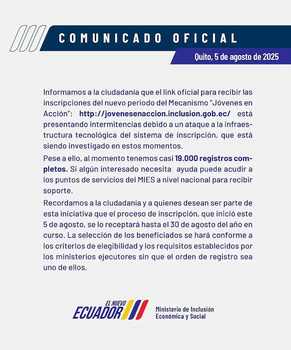 Comunicado oficial del gobierno.