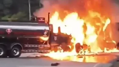 Hombre murió tras brutal choque e incendio de tráiler y tanquero