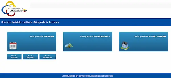 Portal oficial del consejo de la judicatura.