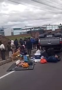 Accidente en Ambato a la altura de la parroquia Cunchibamba.