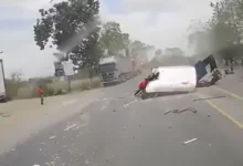 Accidente de tránsito fatal entre bus y camión quedó registrado en video