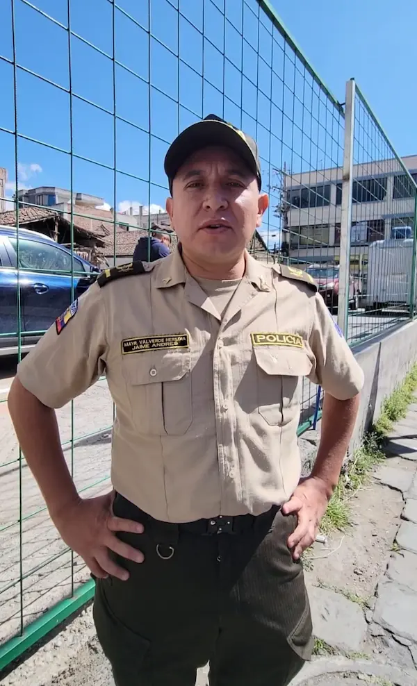 Mayor Jaime Andrés Valverde, jefe del Distrito 'Guano-Penipe' de la Policía Nacional
