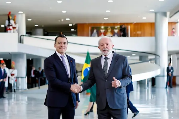 Noboa fortalece relación con Lula en su primera visita oficial a Brasil
