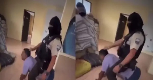 Video capta a policía humillando a supuesto detenido