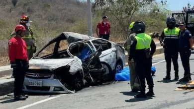 2 hombres mueren calcinados tras accidente de tránsito fatal