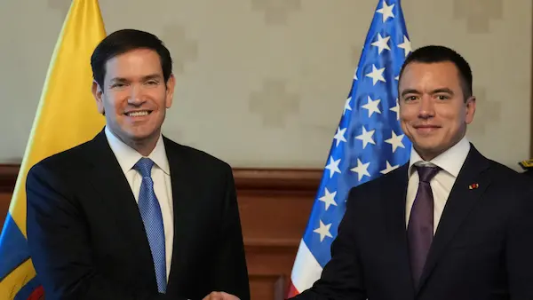 Marco Rubio en su visita a Ecuador