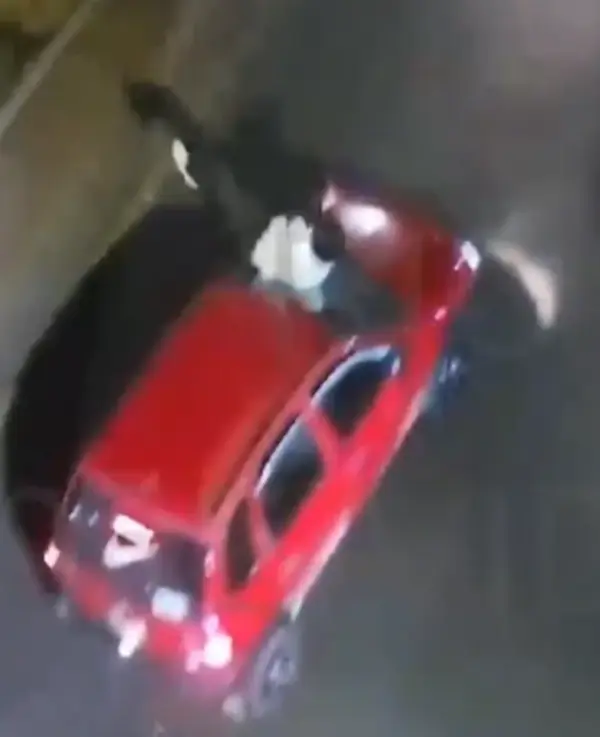 Hombre lanzándose a vehículos