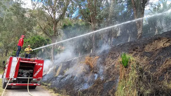 Incendio forestal en Chunchi es sofocado