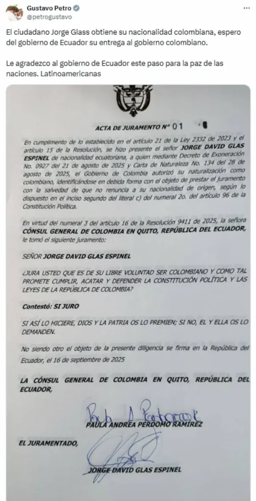 Ciudadanía a Jorge Glas