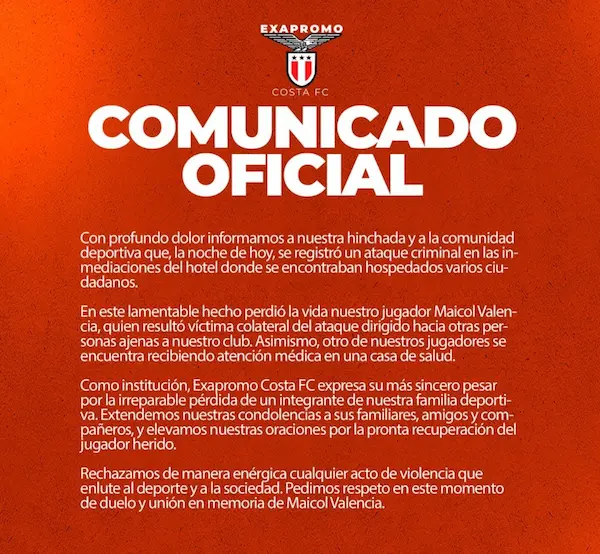Comunicado de su club.