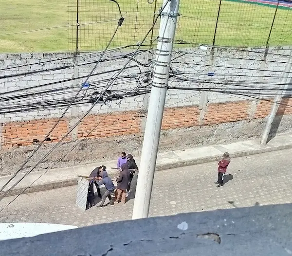 Manifestantes en Otavalo 