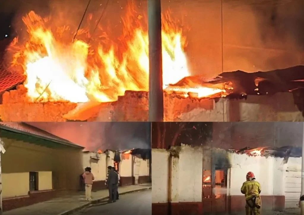 Incendio consume por completo una casa en Guaranda.