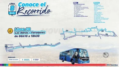 Ruta de la línea 8 de buses en Riobamba no cambia