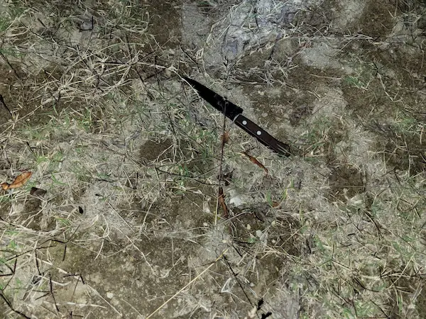 Cuchillo encontrado durante la tarea uniformada