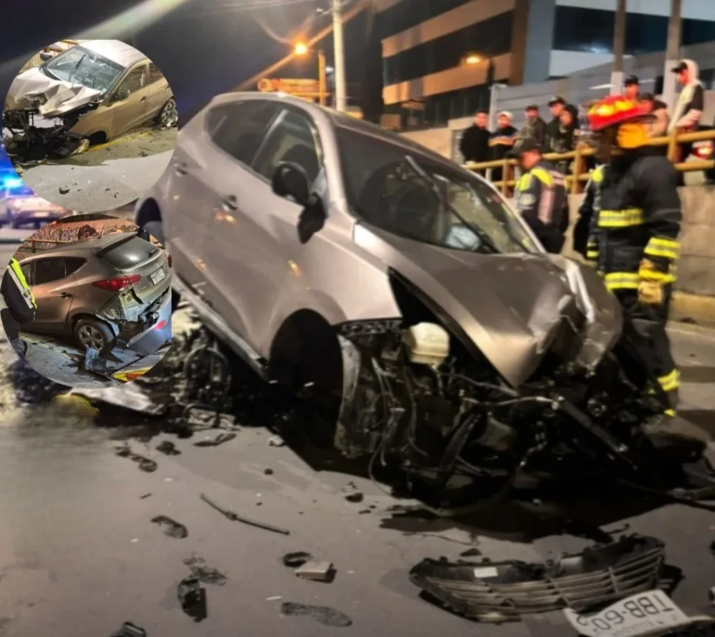 Accidente en ingreso al intercambiador de Izamba en Ambato.