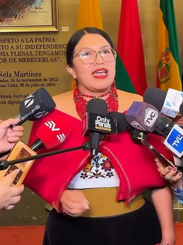 Rueda de prensa en la que la asambleísta se pronunció.