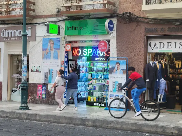 Uno de los locales visitados por la Policía Judicial de Chimborazo
