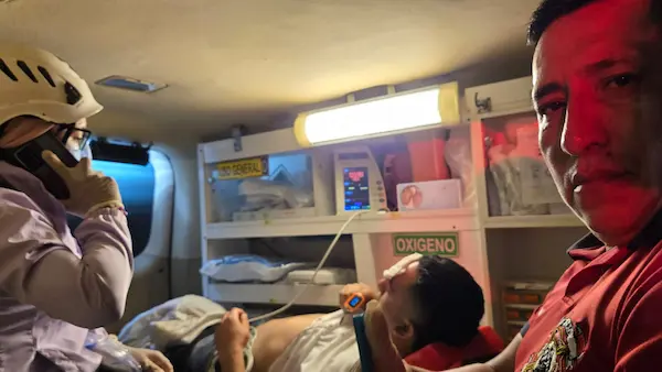 Desde la ambulancia se coordinó asistencia durante todo el trayecto a Milagro