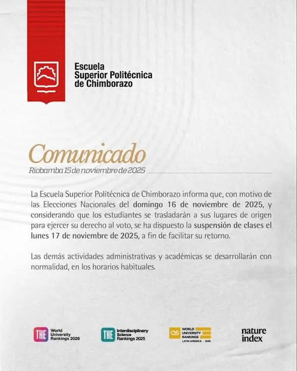 Comunicado de la Espoch