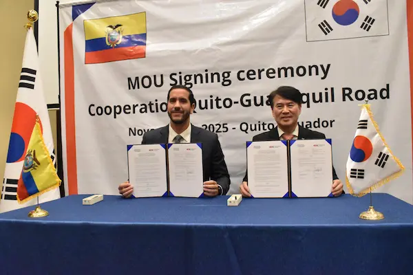 Ecuador y Corea del Sur impulsan nueva vía entre Quito y Guayaquil
