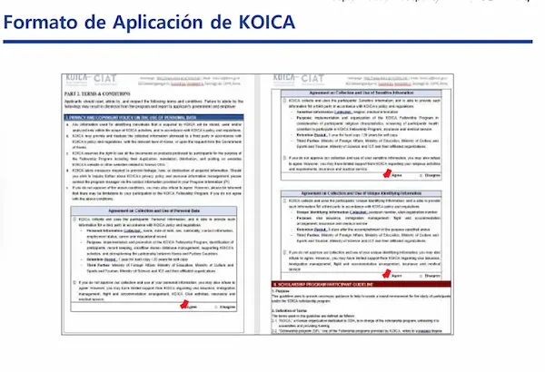 Formulario a llenar para aplicar a las becas para funcionarios públicos.