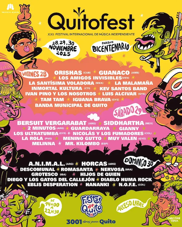 Cartelera completa para el Quitofest 2025