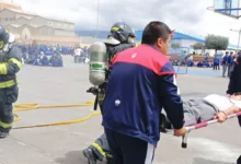 Simulacro de incendio en instituciones educativas de Riobamba