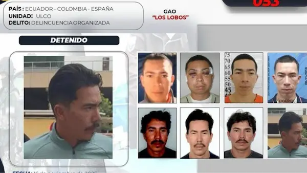 Noboa anuncia captura de máximo cabecilla de Los Lobos en España