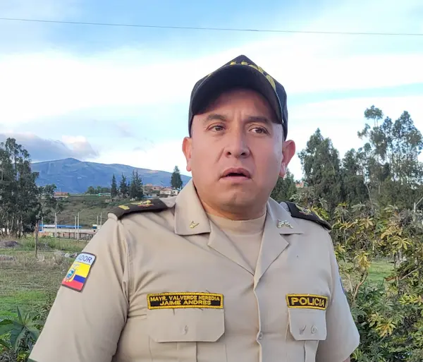 Mayor Jaime Andrés Valverde, jefe del Distrito de Policía Guano Penipe