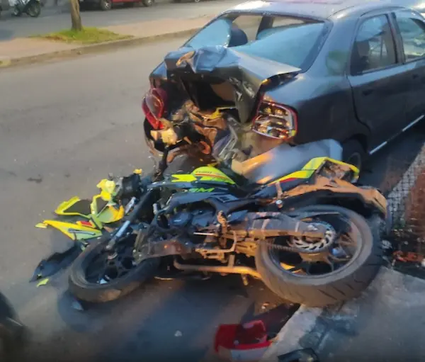 Motociclista herido en accidente de tránsito
