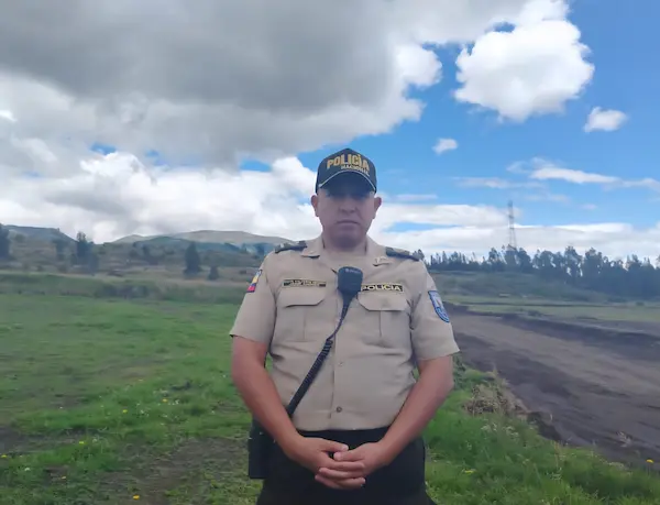 Mayor de Policía Nacional Jaime Andrés Valverde, jefe del Distrito Guano-Penipe