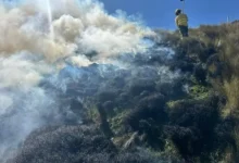 Incendio forestal sigue activo en San Juan, Chimborazo