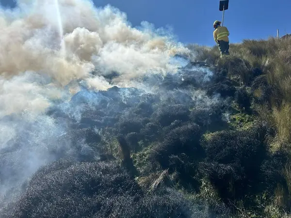 Incendio forestal sigue activo en San Juan, Chimborazo