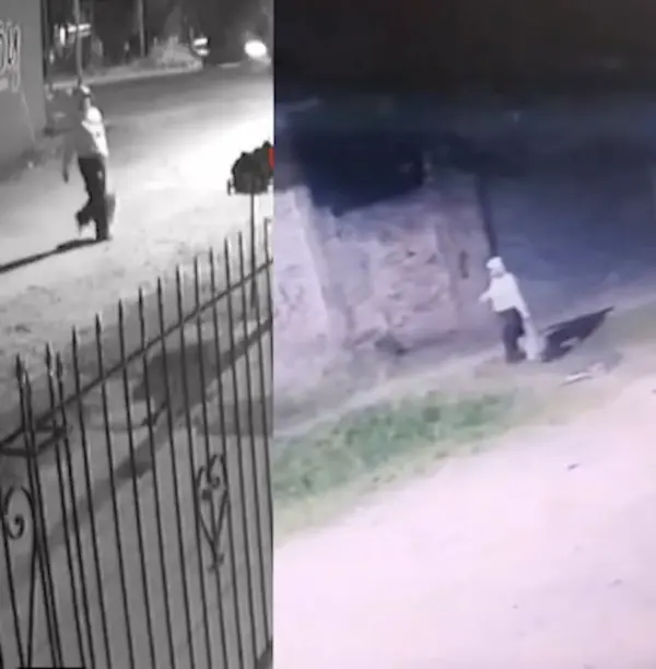 Cámaras captaron cuando la mujer deja la bolsa y huye del lugar