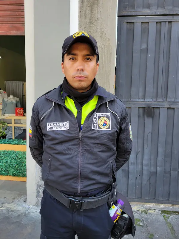 Cristian Urquizo, agente civil de Tránsito de Riobamba