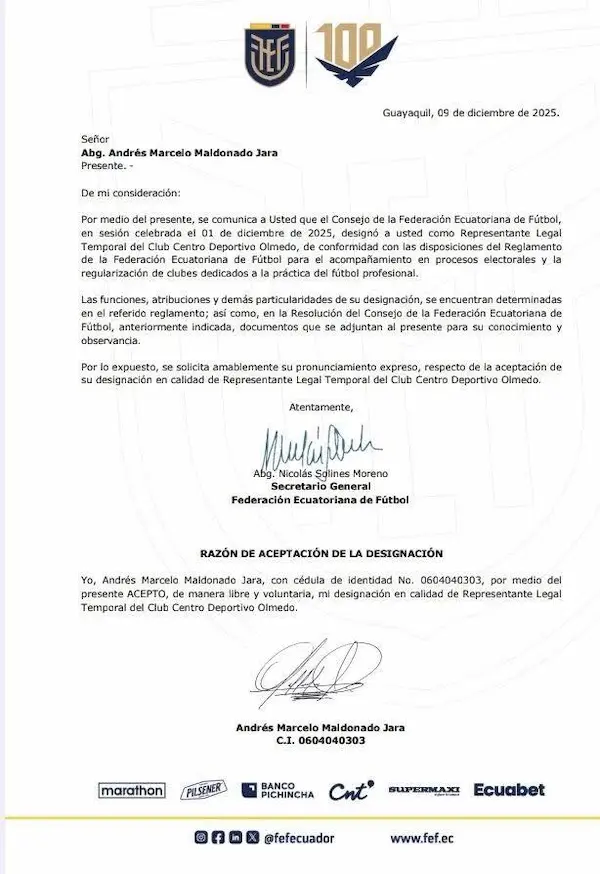 Designación del nuevo interventor.