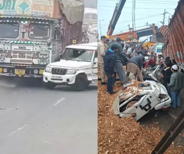 Camión cae sobre camioneta y mata al conductor en plena vía concurrida