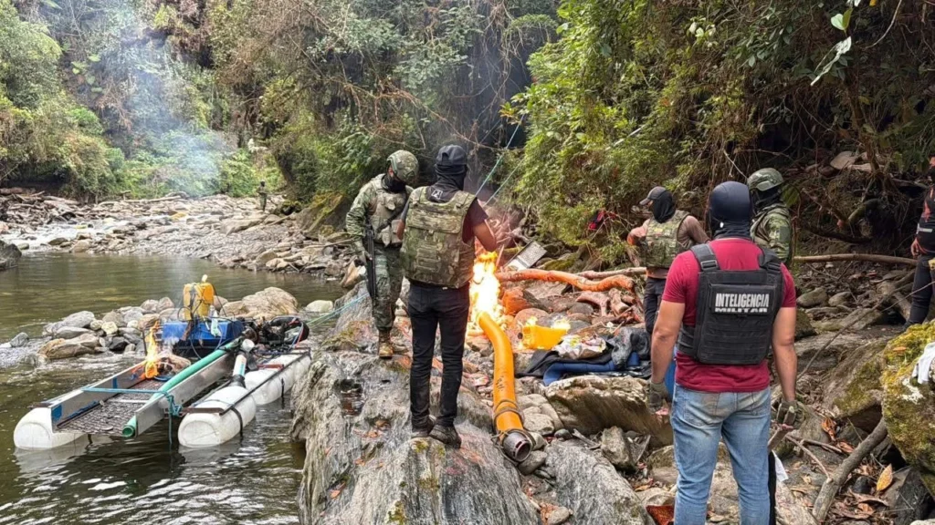 Limón Indanza Ejército desarticula campo de minería ilegal.